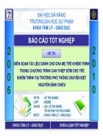 Biên soạn tài liệu dành cho cha mẹ trẻ khiếm thính trong quá trình can thiệp sớm cho trẻ khiếm thính tại trường phổ thông chuyên biệt nguyễn đình chiểu (sile) 