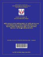 Biên soạn giáo trình điện tử môn dung sai lắp ghép và đo lường theo huớng ứng dụng công nghệ dạy học tại trường trung cấp nghề bình dương