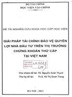 giải pháp tài chính bảo vệ quyền lợi nhà đầu tư trên thị trường chứng khoán thứ cấp tại việt nam 