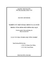 Nghiên Cứu Một Số Đặc Điểm Của Gà Nuôi Trong Vùng Đồng Bào Mông Bắc Kạn