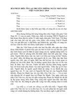 PHÁT BIỂU ÔN LẠI TRUYỀN THỐNG NGÀY NHÀ GIÁO VIỆT NAM