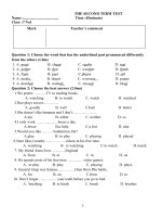 Kiểm tra Học kì II lớp 7 môn tiếng anh