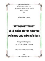 Xây dựng lý thuyết và hệ thống bài tập phần tích phân cho giáo trình giải tích 1 