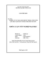 Nghiên Cứu Sử Dụng Men Biovet Trong Chăn Nuôi Lợn Thịt Tại Huyện Võ Nhai Tỉnh Thái Nguyên