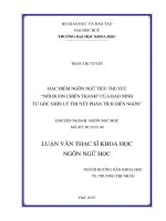 Đặc điểm ngôn ngữ tiểu thuyết nỗi buồn chiến tranh của bảo ninh từ góc nhìn lý thuyết phân tích diễn ngôn