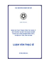 đánh giá thực trạng công tác quản lý môi trường tại một số doanh nghiệp thuộc khu công nghiệp đồng văn II huyện duy tiến tỉnh hà nam