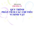 QUY TRÌNH PHÂN TÍCH các CHỈ TIÊU VI SINH vật