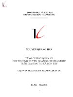 Tăng cường quản lý chi thường xuyên ngân sách nhà nước trên địa bàn thị xã sơn tây