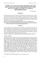 NGHIÊN CỨU SẢN XUẤT PHÂN SINH HỌC BÓN CHO ĐẬU NÀNH