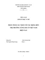 Phân tích các nhân tố tác động đến thị trường xăng dầu ở việt nam hiện nay