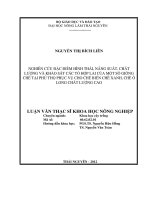 Nghiên Cứu Đặc Điểm Hình Thái, Năng Suất, Chất Lượng Và Khảo Sát Các Tổ Hợp Lai Của Một Số Giống Chè Tại Phú Thọ Phục Vụ Cho Chế Biến Chè Xanh, Chè Ô Long Chất Lượng Cao