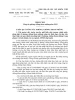 BÁO CÁO Công tác phòng chống tham nhũng năm 2013