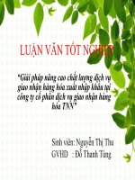 Giải pháp nâng cao chất lượng dịch vụ giao nhận hàng hóa xuất nhập khẩu tại công ty cổ phần dịch vụ giao nhận hàng hóa TNN 