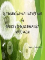 Luật so sánh điều kiện áp dụng PL nước ngoài