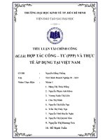 HỢP TÁC CÔNG – TƯ (PPP) VÀ THỰC TẾ ÁP DỤNG TẠI VIỆT NAM