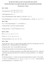 Đề thi TS vào lớp 10 chuyên môn toán trường ĐHQG TP HCM năm 2016
