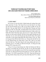 THÂM HỤT THƯƠNG MẠI Ở VIỆT NAM:CÁC CÁCH GIẢI THÍCH VÀ Ý NGHĨA CHÍNH SÁCH