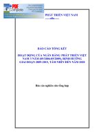 HOẠT ĐỘNG CỦA NGÂN HÀNG PHÁT TRIỂN VIỆT NAM 3 NĂM (05/2006-05/2009), ĐỊNH HƯỚNG GIAI ĐOẠN 2009-2015, TẦM NHÌN ĐẾN NĂM 2020