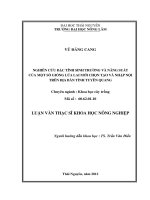 Nghiên Cứu Đặc Tính Sinh Trưởng Và Năng Suất Của Một Số Giống Lúa Lai Mới Chọn Tạo Và Nhập Nội Trên Địa Bàn Tỉnh Tuyên Quang