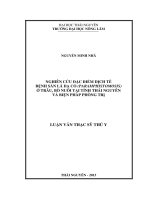 Nghiên Cứu Đặc Điểm Dịch Tễ  Bệnh Sán Lá Dạ Cỏ (Paramphistomosis) Ở Trâu, Bò Nuôi Tại Tỉnh Thái Nguyên Và Biện Pháp Phòng Trị