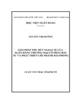 GIẢI PHÁP THU hút NGOẠI tệ của NGÂN HÀNG THƯƠNG mại cổ PHẦN đầu tư và PHÁT TRIỂN CHI NHÁNH hải PHÒNG 
