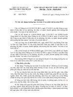 KẾ HOẠCH Về việc xây dựng trường học An toàn về an ninh trật tự năm 2015