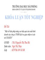 Một số biện pháp nâng cao hiệu quả sản xuất kinh doanh của công ty TNHH dịch vụ giao nhận và vận tải CHASEN 
