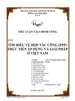 TÌM HIỂU VỀ HỢP TÁC CÔNG (PPP) THỰC TIỄN ÁP DỤNG VÀ GIẢI PHÁP Ở VIỆT NAM