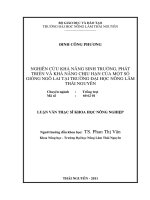 Nghiên Cứu Khả Năng Sinh Trưởng, Phát Triển Và Khả Năng Chịu Hạn Của Một Số Giống Ngô Lai Tại Trường Đại Học Nông Lâm Thái Nguyên