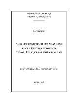NĂNG LỰC CẠNH TRANH CỦA NGÂN HÀNG TMCP XĂNG DẦU PETROLIMEX TRONG LĨNH VỰC PHÁT TRIỂN SẢN PHẨM