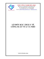 LÒ ĐỐT RÁC THẢI Y TẾ CÔNG SUẤT VỪA VÀ NHỎ