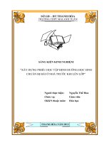 Xây dựng phiếu học tập định hướng học sinh chuẩn bị bài ở nhà trước khi lên lớp 