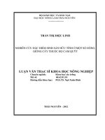 Nghiên Cứu Đặc Điểm Sinh Sản Hữu Tính Ở Một Số Dòng, Giống Cây Thuộc Họ Cam Quýt