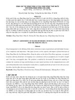 ĐÁNH GIÁ TÁC ĐỘNG PHÂN LŨ CỦA VÙNG ĐỒNG THÁP MƯỜI CHO ĐỒNG BẰNG SÔNG CỬU LONG