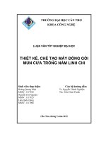 thiết kế, chế tạo máy đóng gói mùn cưa trồng nấm linh chi