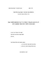 ĐẶC điểm BỆNH tật và THỰC TRẠNG QUẢN lý sức KHỎE THUYỀN VIÊN năm 2015 