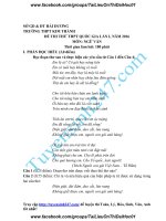 Đề thi thử 2016 THPT quốc gia môn ngữ văn trường thpt  kim thành hải dương lần 1