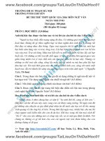 Đề thi thử 2016 THPT quốc gia môn ngữ văn trường thpt  chuyên sư phạm hà nội lần 3