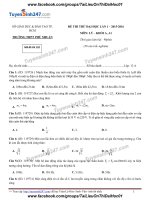 Đề thi thử 2016 THPT quốc gia môn vật lý trường thpt phú nhuận lần 1 