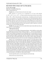 BÀI TOÁN TỐI ƯU HAI CẤP VÀ ỨNG DỤNG