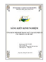 Ứng dụng mệnh đề trạng ngữ vào giải một số câu trong đề thi 