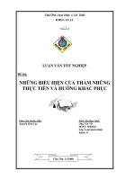 NHỮNG BIỂU HIỆN CỦA THAM NHŨNG THỰC TIỄN VÀ HƯỚNG KHẮC PHỤC