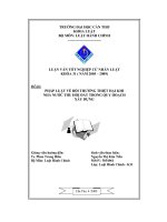 LUẬN VĂN PHÁP LUẬT VỀ BỒI THƯỜNG THIỆT HẠI KHI NHÀ NƯỚC THU HỒI ĐẤT TRONG QUY HOẠCH XÂY DỰNG