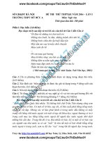 Đề thi thử 2016 THPT quốc gia môn ngữ văn trường thpt  mỹ đức a hà nội lần 1