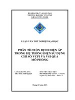 phân tích ổn định điện áp trong hệ thống điện sử dụng chỉ số vcpi và vsi qua mô phỏng