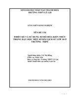 Thiết kế và sử dụng sơ đồ hóa kiến thức trong dạy học một số bài lịch sử lớp 10 ở trường THPT 