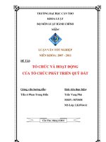 LUẬN VĂN TỔ CHỨC VÀ HOẠT ĐỘNG CỦA TỔ CHỨC PHÁT TRIỂN QUỸ ĐẤT