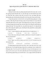 MỘT SỐ DẠNG BÀI TẬP DI TRUYỀN VÀ PHƯƠNG PHÁP GIẢI