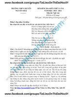 Đề thi thử 2016 THPT quốc gia môn ngữ văn trường thpt  chuyên nguyễn huệ hà nội lần 1