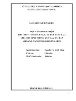 Một vài kinh nghiệm phát huy tính tích cực ,tư duy sáng tạo cho học sinh thông qua dạy bài tập khoảng cách trong không gian 